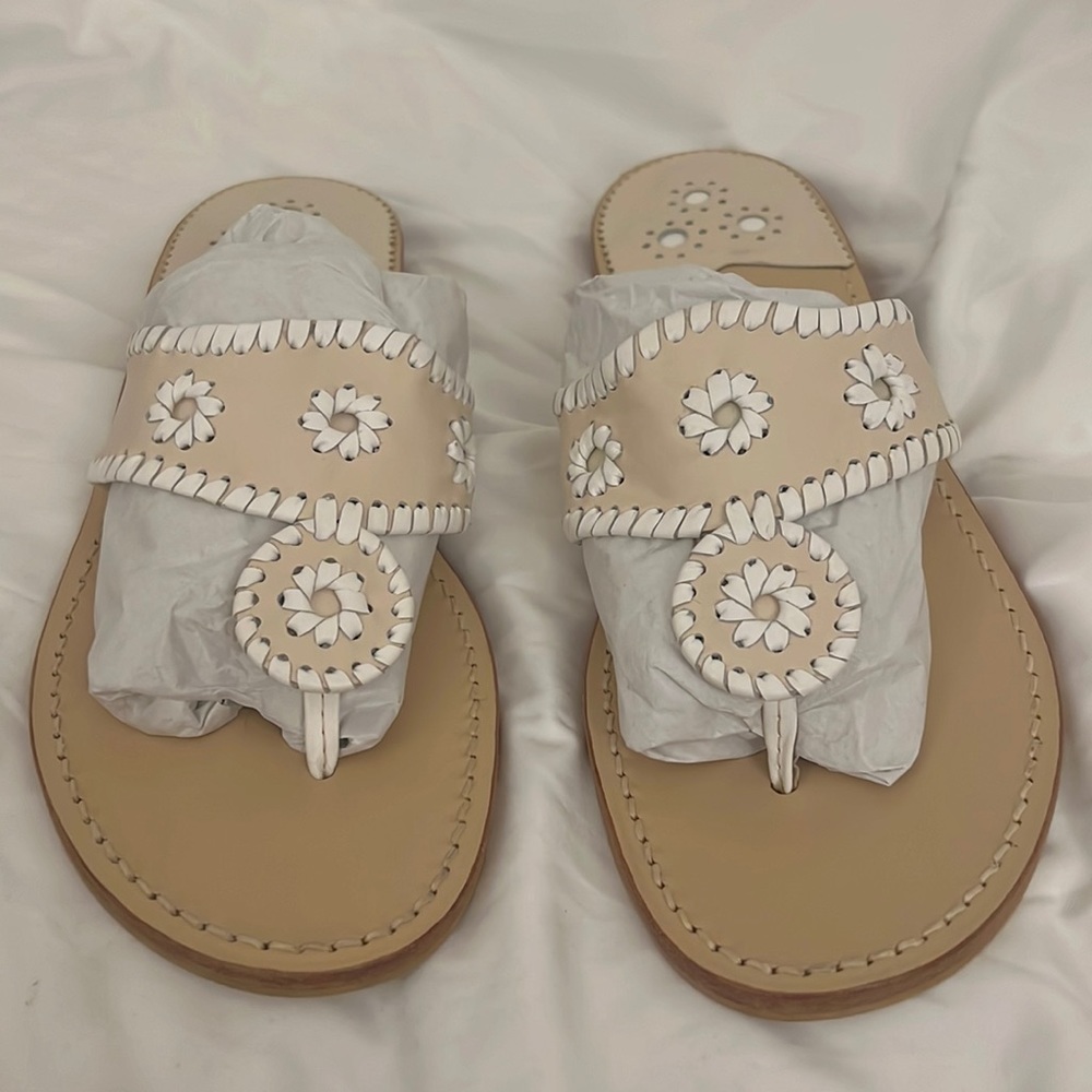 NwoB size 11 Jack Rogers sandals bone and white.